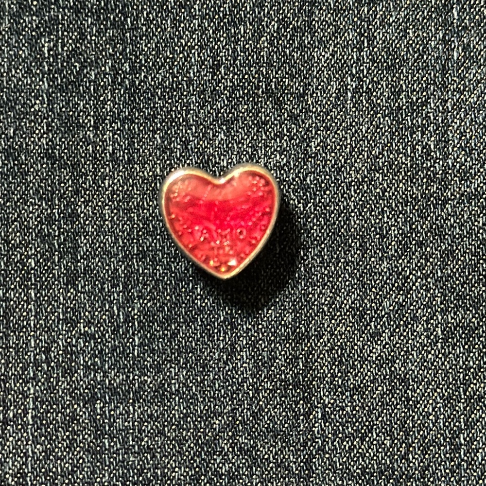 Authentic Pandora red inlay heart charm